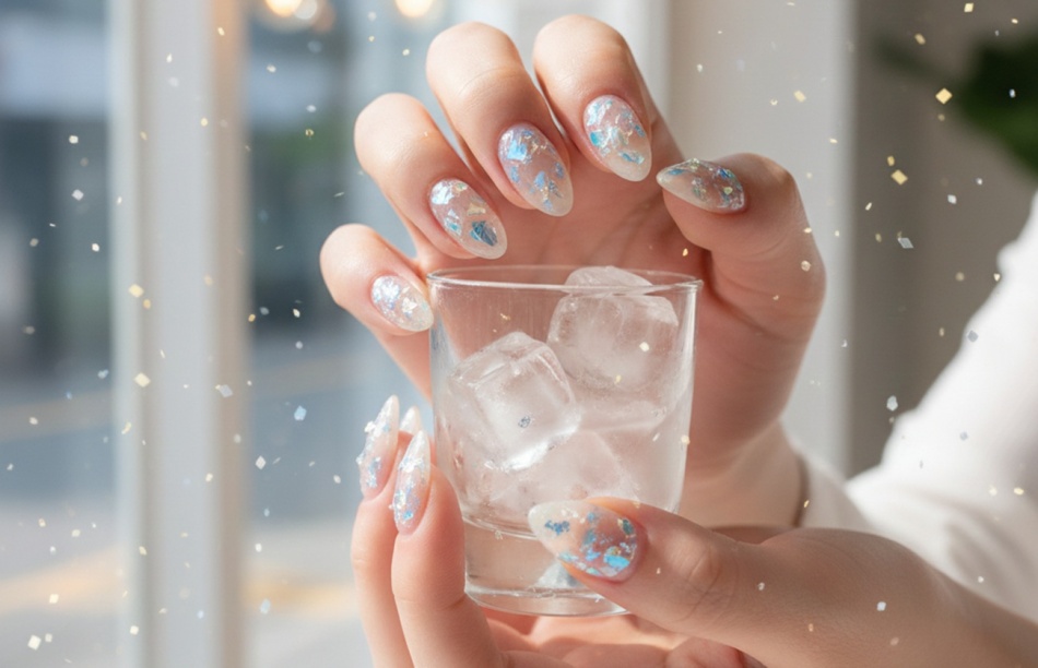 Корейский ледяной маникюр стал главным трендом новогоднего сезона 2026